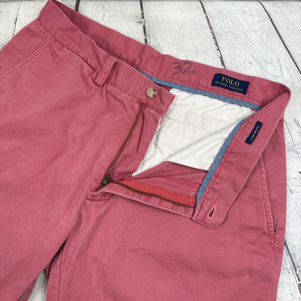 POLO RALPH LAUREN Chino Shorts Men’s Sz 32 Salmon Pink Preppy Y2K CLASSIC FIT